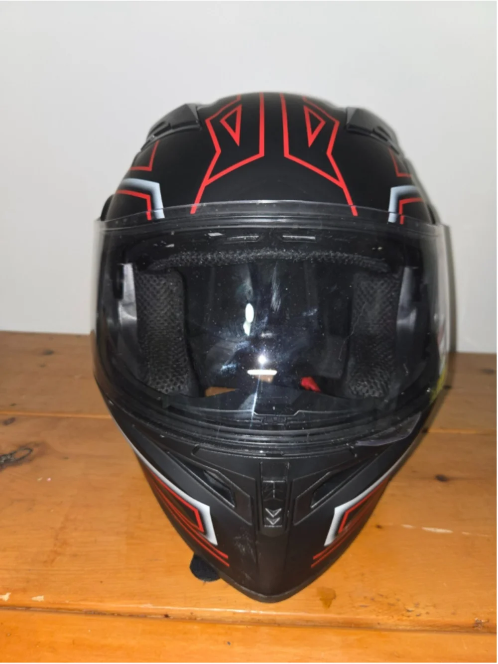 ILM Full Face Motorcycle Helmet DOT Certified Black Red Adult Size Large 59-60cm